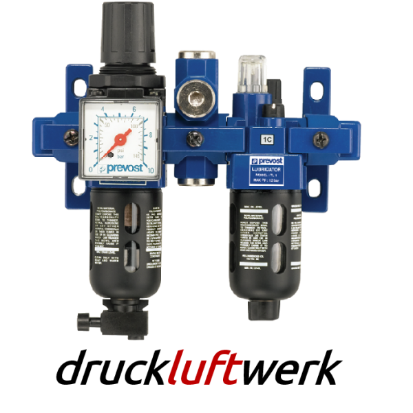 Prevost ALTO 1 - Doppelblock - FRL-Einheit mit Zwischenstück für ungeölte Luft G 1/4