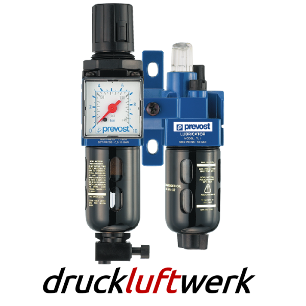 Prevost ALTO 1 - Doppelblock - FRL-Einheit mit Schnellverbinder für Leitungsanschluss G 1/4