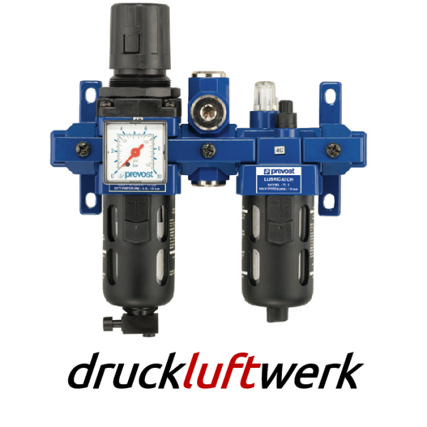 Prevost ALTO 2 - Doppelblock - FRL-Einheit mit Zwischenstück für ungeölte Luft G 3/8